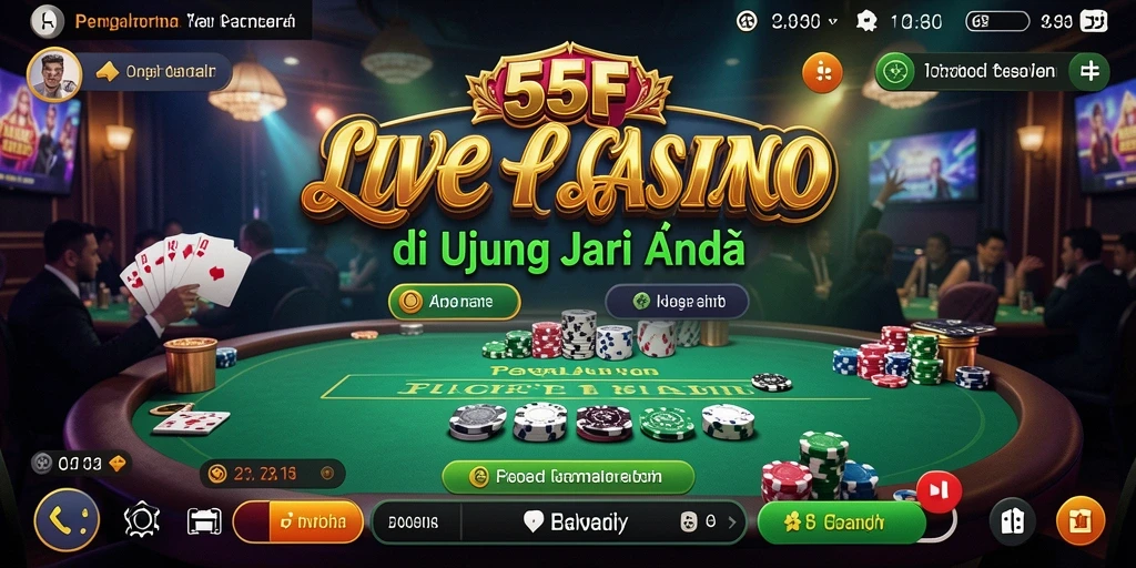 Screenshot gameplay Live Casino 555F yang mendebarkan dan interaktif.