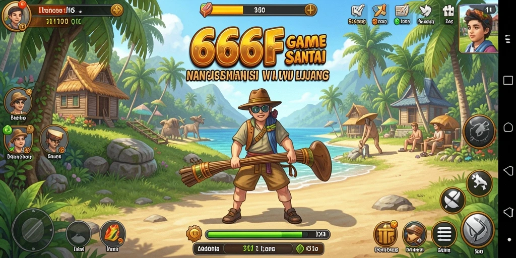 Screenshot gameplay 666F yang penuh warna dan menyenangkan.