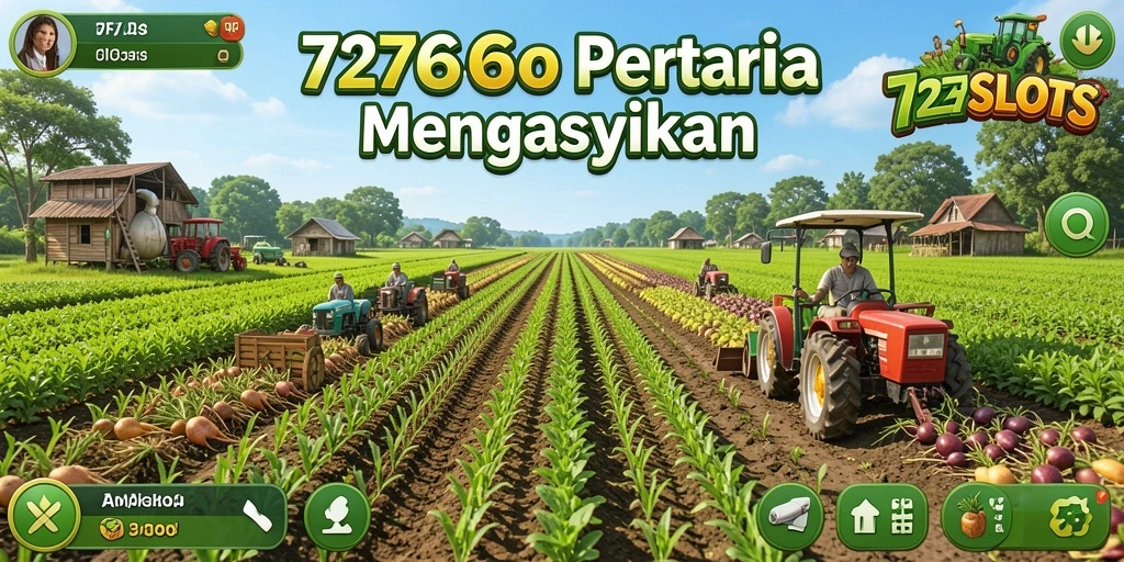 Tampilan gameplay menarik di 7276SLOTS menunjukkan proses berkebun.