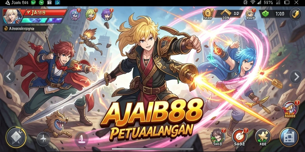 Tangkapan layar gameplay AJAIB88 menampilkan aksi mendebarkan dalam dunia anime.