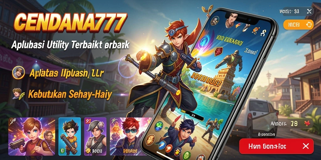 Tampilan aplikasi CENDANA777 dengan fitur utility yang lengkap.