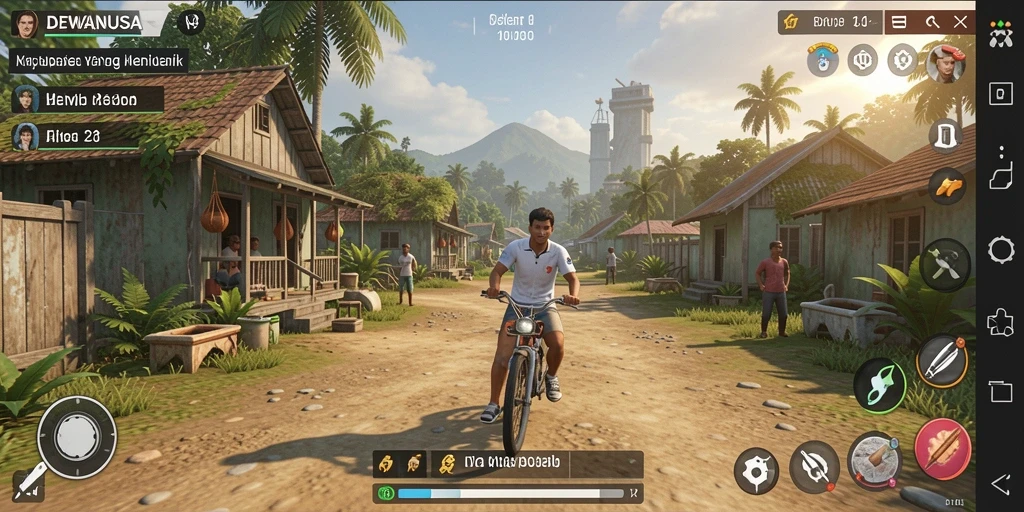Tampilan menarik gameplay DEWANUSA dalam simulasi kehidupan.