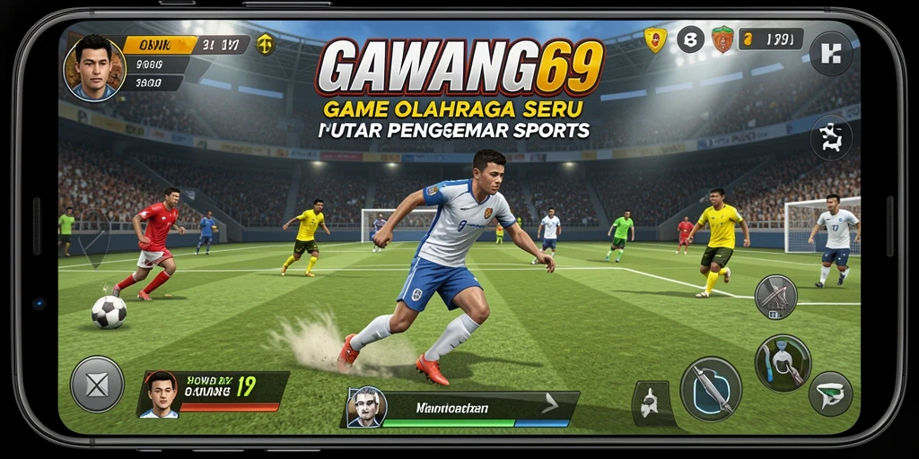 Screenshot utama GAWANG69 menampilkan pertandingan seru dalam game olahraga.