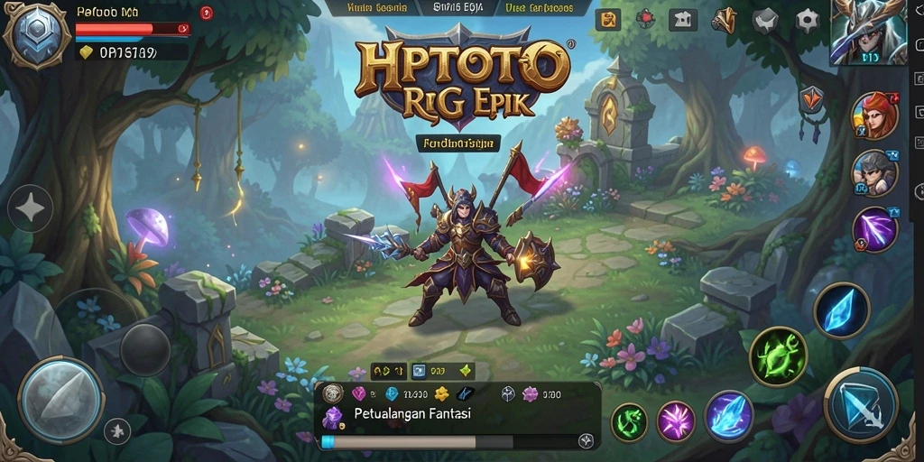 Screenshot gameplay HPTOTO menampilkan pertarungan epik dan karakter menawan.