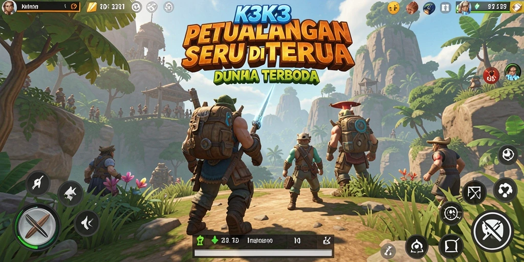 Gameplay seru dalam dunia terbuka K3K3 yang luas dan interaktif.