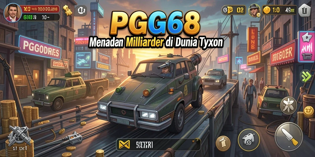 Tampilan gameplay PGG68 dengan membangun dan mengelola bisnis.