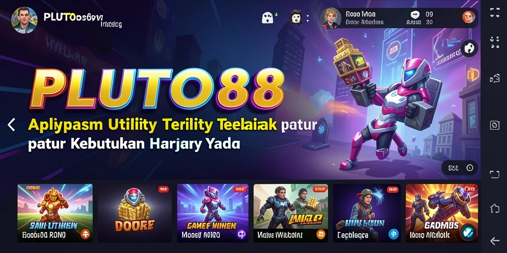 Tampilan utama PLUTO88 dengan antarmuka yang ramah pengguna dan fitur menarik.
