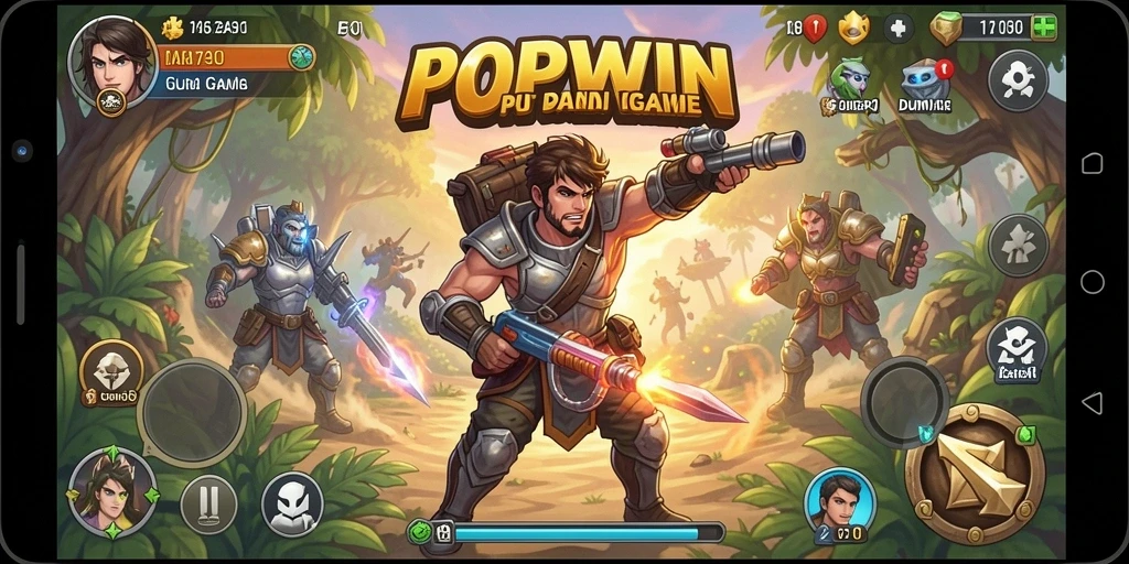 Tampilan aksi seru dalam gameplay POPWIN.