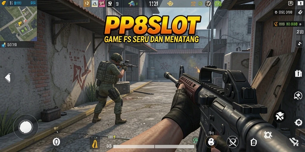 Screenshot gameplay PP8SLOT menampilkan aksi tembak-menembak yang intens.