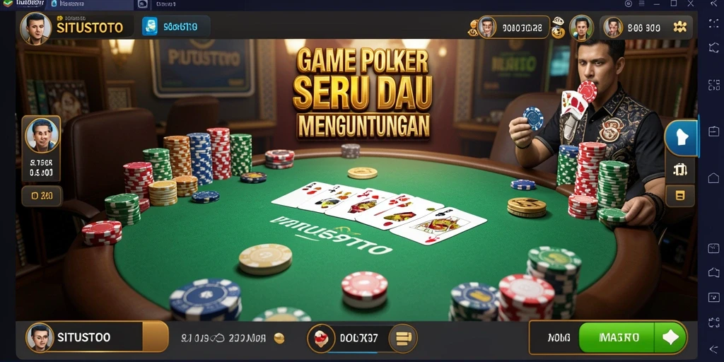 Tampilan menarik dari gameplay Poker di SITUSTOTO.
