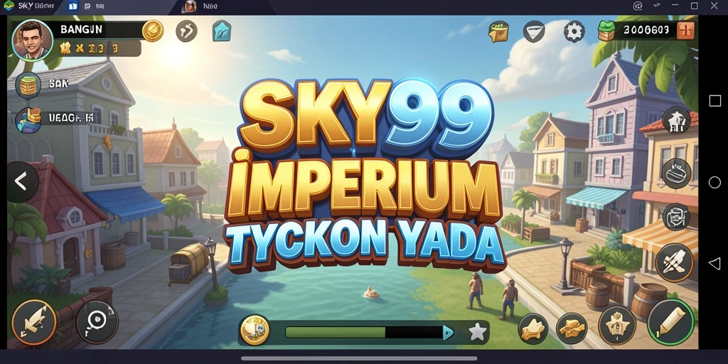 Tangkapan layar menunjukkan gameplay dinamis dari SKY99 di kategori Tycoon.