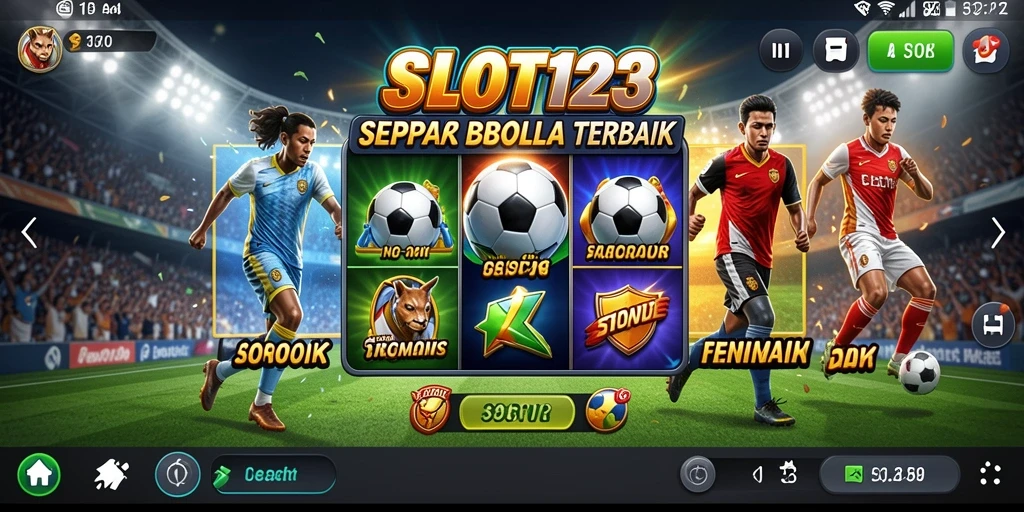 Tampilan menarik permainan slot bertema sepak bola di SLOT123.
